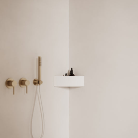 Bath Shelf Corner + No-Drill Kit